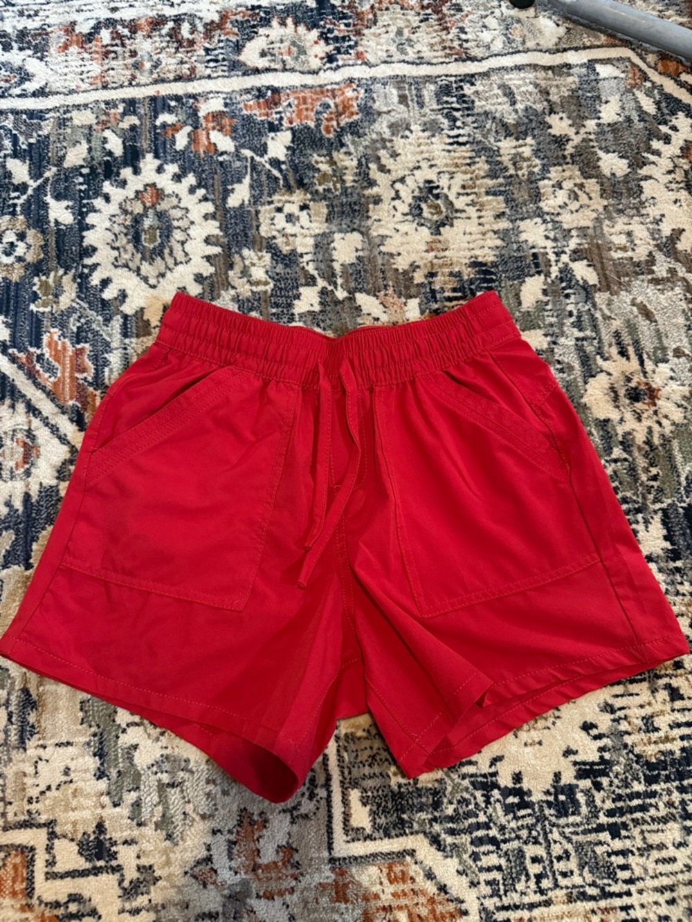 Red Men's Casual Drawstring Shorts